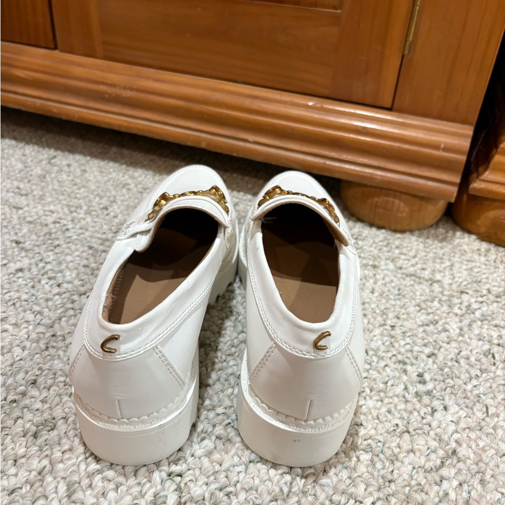 Circus by Sam Edelman White Loafers with Gold Accent - Picture 5 of 7
